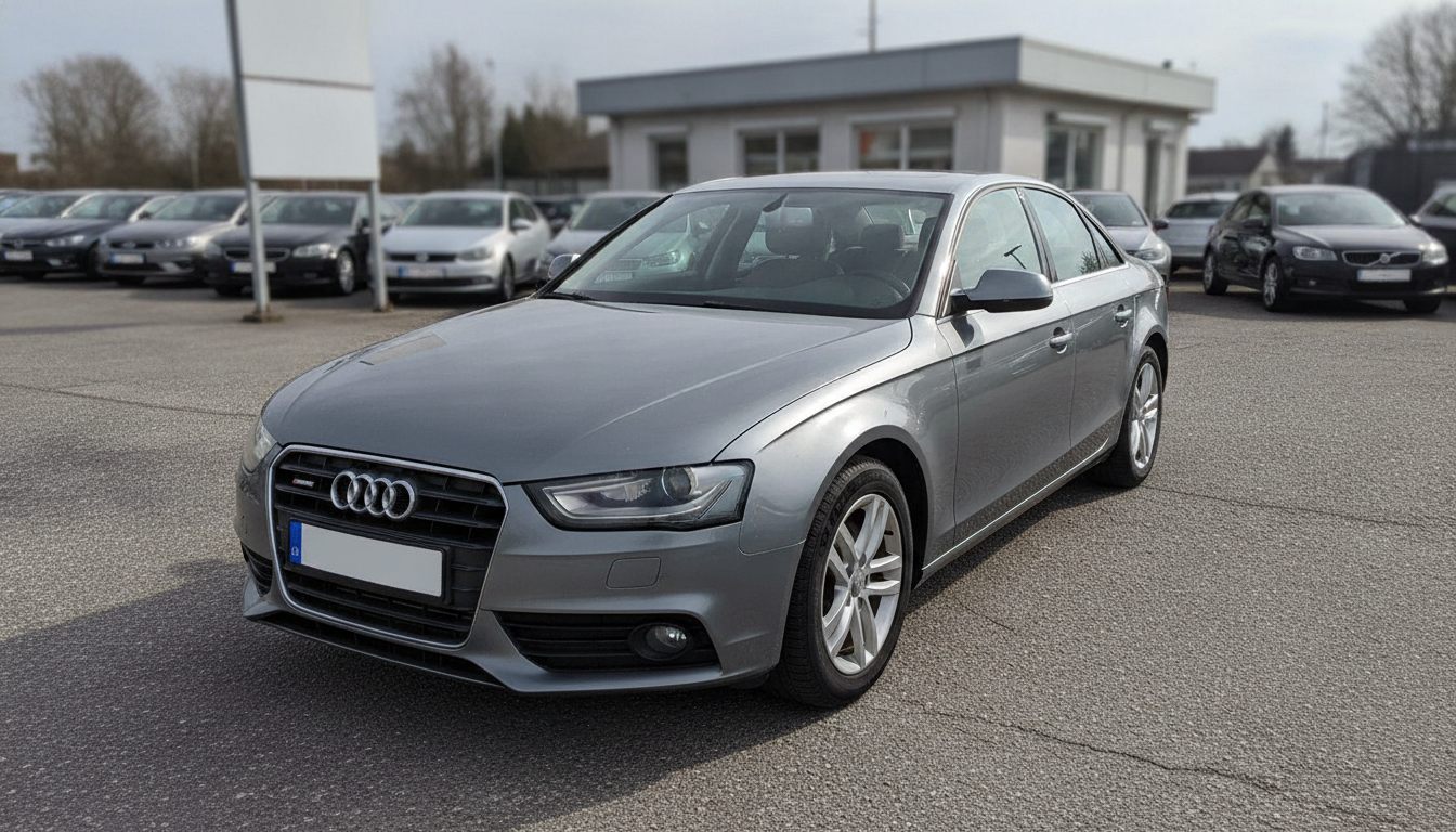 Audi A4 B8 Limousine in Grau auf einem Händlerplatz