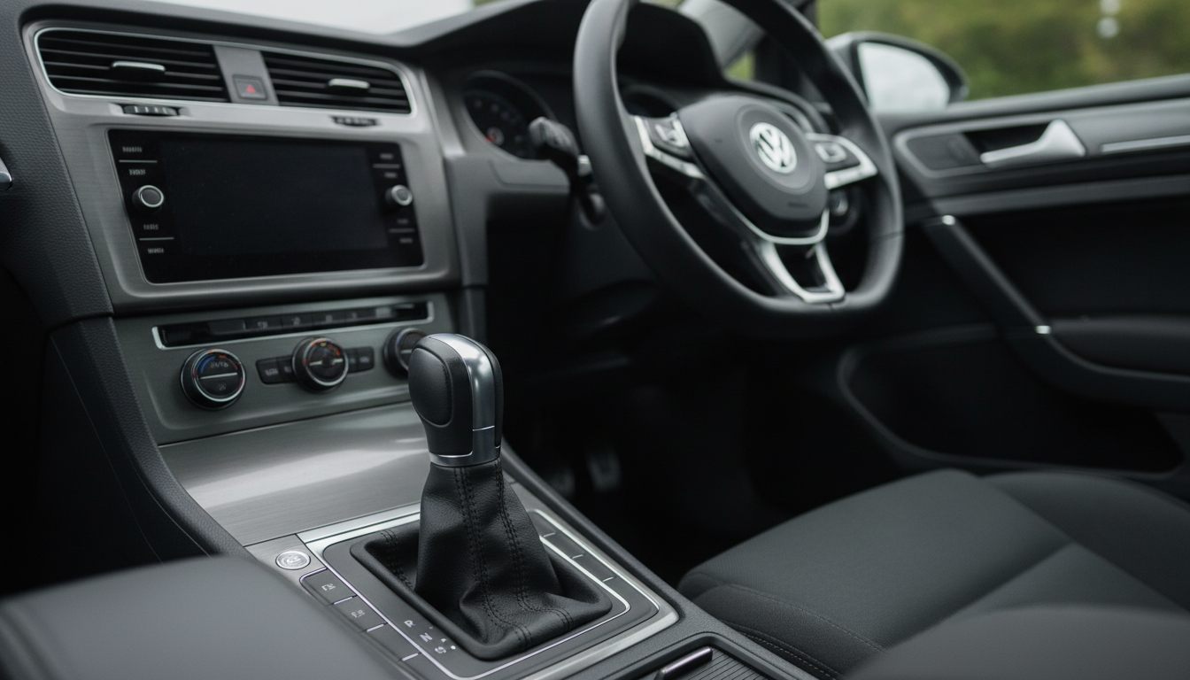 DSG-Wählhebel in der Mittelkonsole eines VW Golf 7