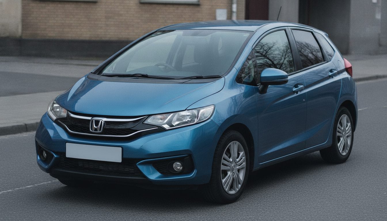 Honda Jazz III in Blau, Dreiviertelansicht von vorn links