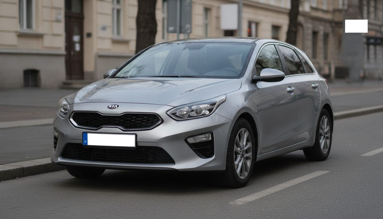 Kia Ceed in Silber, Dreiviertelansicht von vorn links