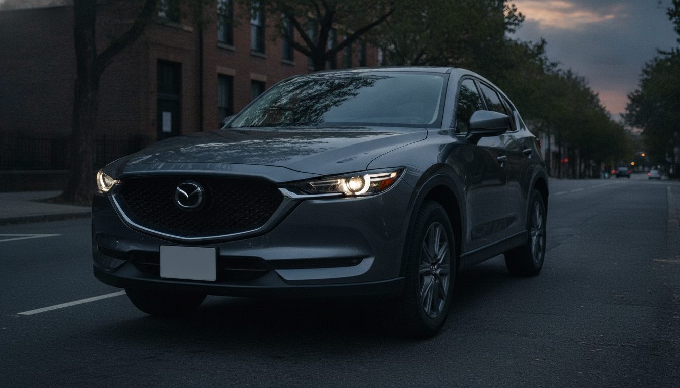 Mazda CX-5 (KF) in Grau, Dreiviertelansicht von vorn links