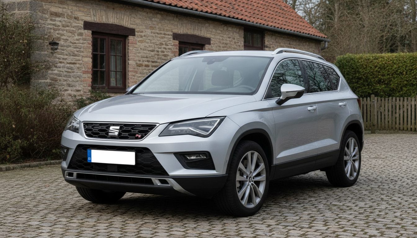 Seat Ateca in Silber, Dreiviertelansicht von vorn links